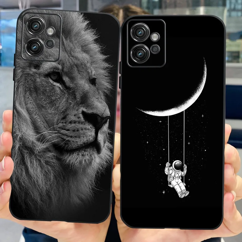 For Coques Moto G32 Phone Case Soft TPU Sikilly Black Cover Cutey Dinosaur Cat Dandelion Printing Housing For Motorola G32 G 32