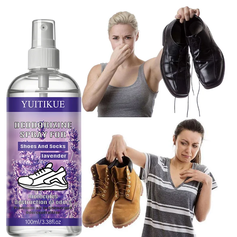 

YUITIKUE Лавандовый дезодорирующий спрей для обуви и носков | Нейтрализатор запахов и освежитель воздуха | Долговечный свежий аромат 100 мл