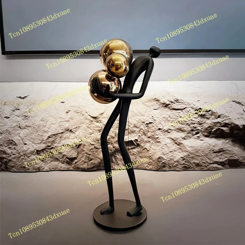 

Niche high-end ball-holding figure ornament wine cabinet TV cabinet office study desktop abstract artwork sculpture