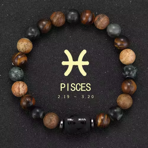 12 Zodiac Bracelets Natural Stone Cancer Virgo Leo Libra Bracelet Couples Friendship Gifts Bracelets jewelry pulsera hombre - Image 22