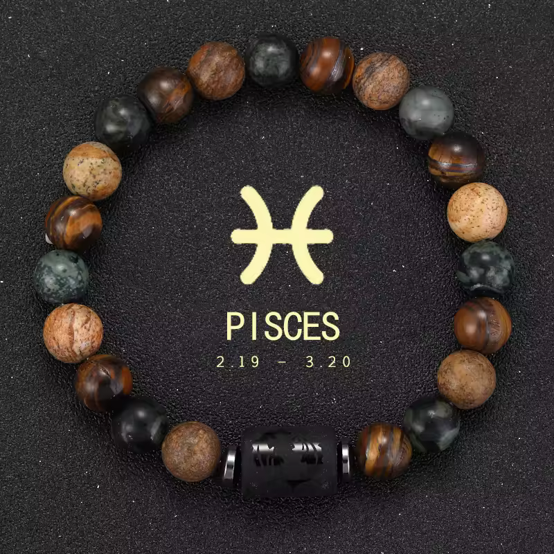 12 Zodiac Bracelets Natural Stone Cancer Virgo Leo Libra Bracelet Couples Friendship Gifts Bracelets jewelry pulsera hombre - Image 22