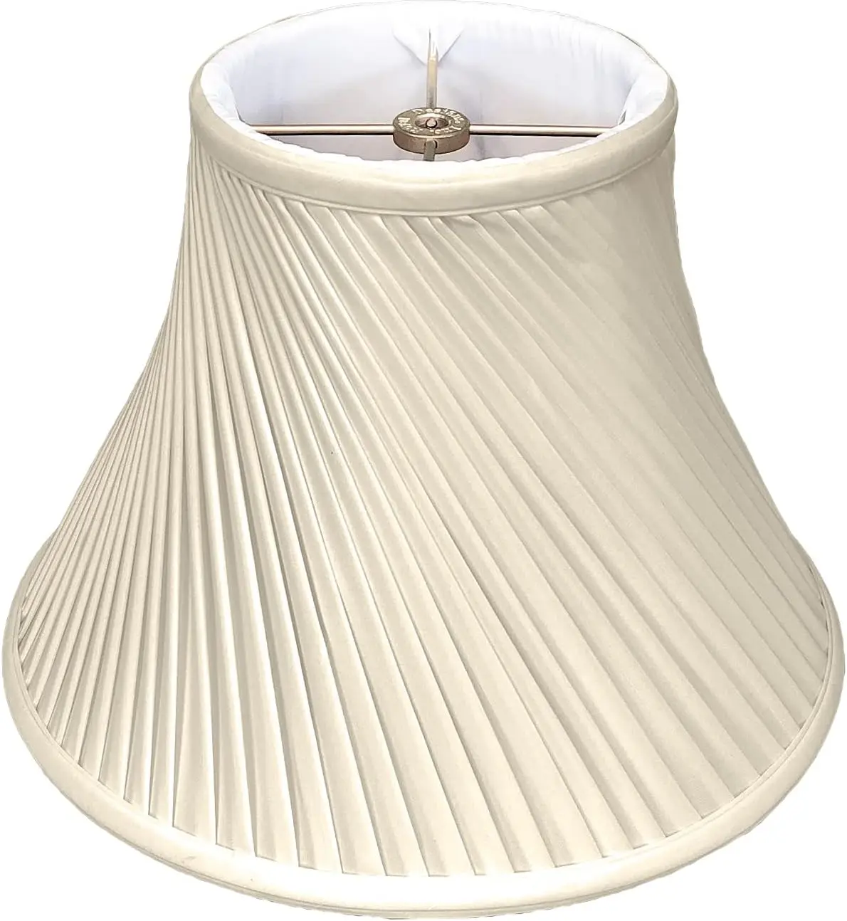 

White Twisted Pleat Lamp Shade, 7x16x12 Inches, Beige Silk Fabric for Modern Home Decor