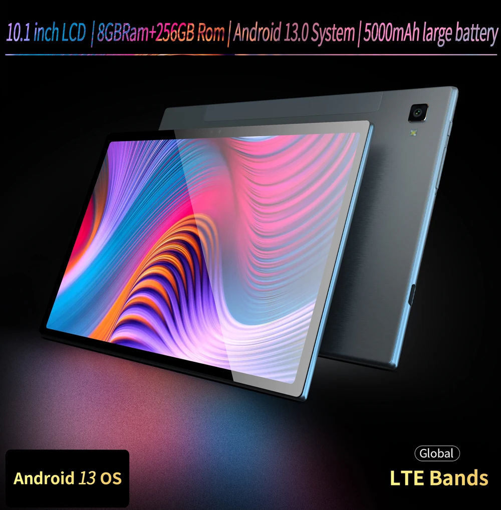 BDF Tablet 10,1 Zoll 4G Lte Sim Karte Octa Core 8GB RAM 256GB ROM Tablets 2,4G/5G Wifi Android 13 Sim Karte Tablet PC – Detail 4