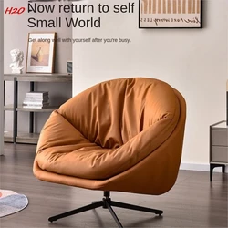 H2O Fashion Rotating Single Sofa Chair Small Household Eggshell Chair Balcony Living Room Comfortable Lazy Sofa Lounge Chair