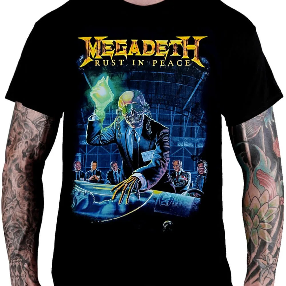 

Megadeth T-Shirt Men's and Women's Short Sleeve Cotton Tees Vintage Metal Band Tops Trend Brand T-shirt Summer Men Streetwear