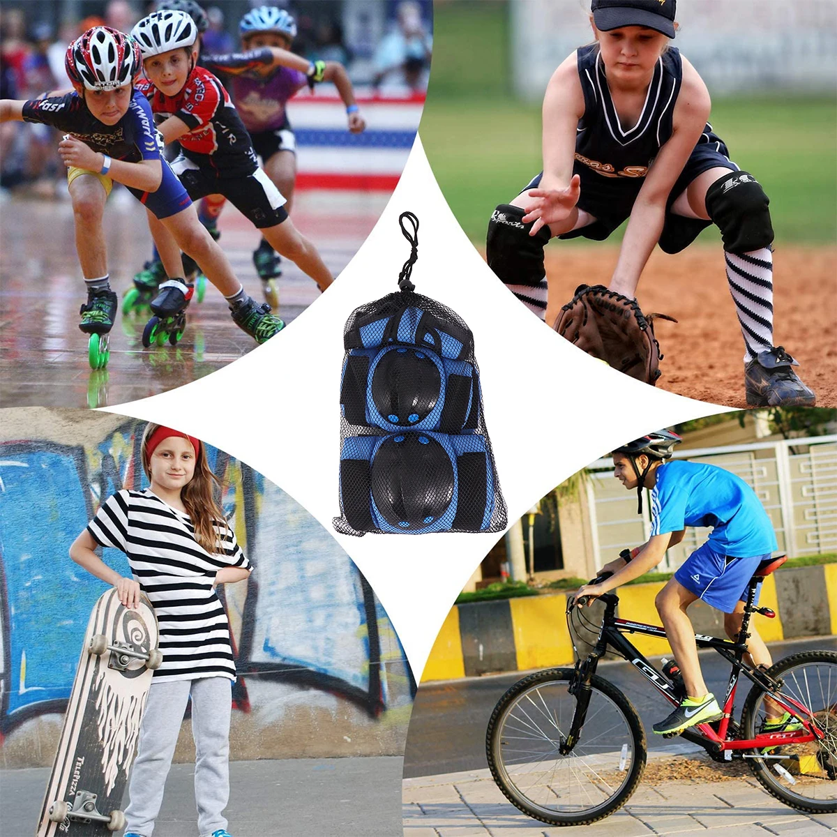 

6pcs Skating Gear Set Durable Gear Set Protective Knee Elbow Hand Pads for Sports Protector Toddler Sports Gift
