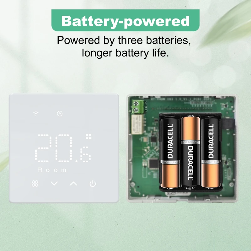 

Tuya Smart Home Wifi BoilerThermostat Battery powered Heating Thermostat Digital Temperature Controller Alexa Google home