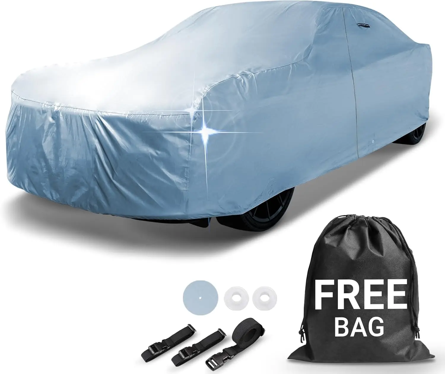 

18-Layer Waterproof All-Weather Car Cover with UV Protection, Fits 210-216 Inches for Various Models