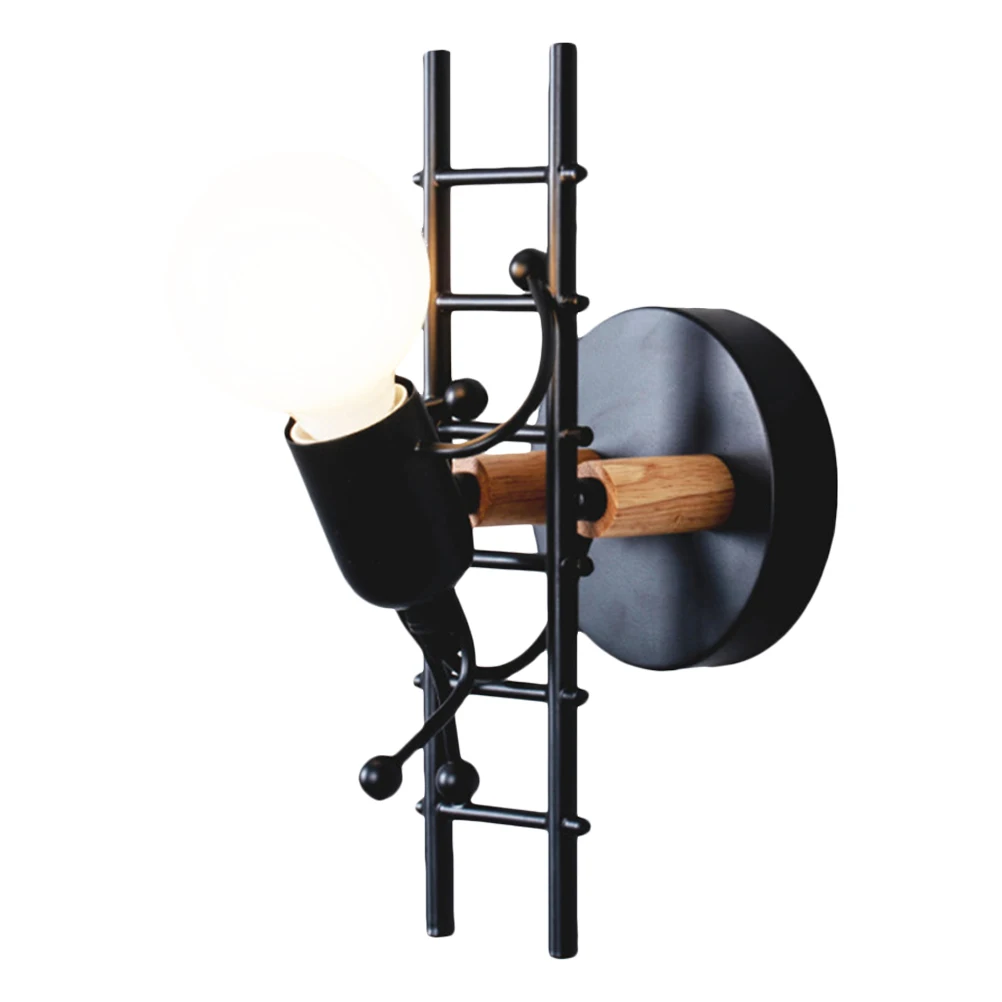 

1 pc Wall Lamp Artistic Iron Unique Shaped Creative Durable Home Bedroom Kids Room Decor Black Retro Nordic LED for Housewarming