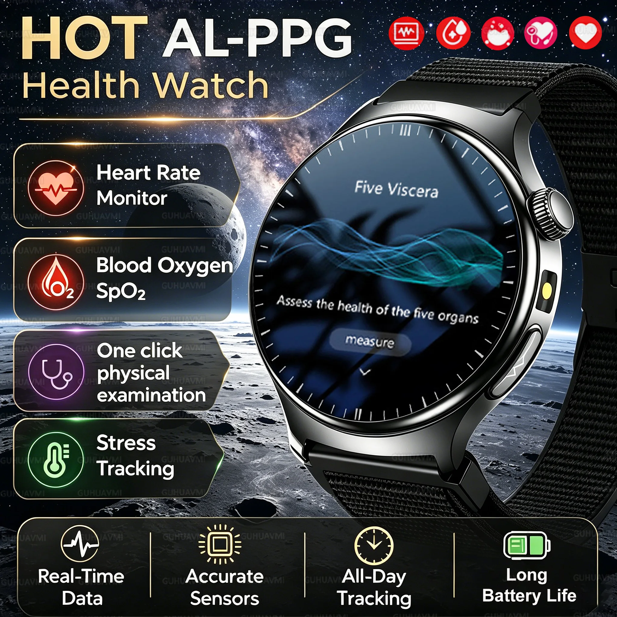 2026New Nursing Grade Health Smartwatches For Men Women Precision Detection Heart Rate Blood Fats Uric Acid ECG+PPG Smart Watch