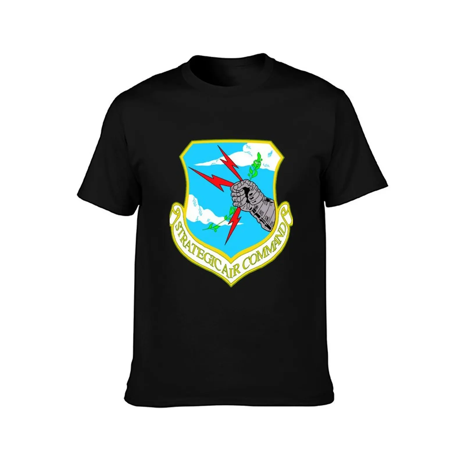 Strategic Air Command Crest T-Shirt, Summer Casual Cotton Tee, Oversized Streetwear Tops, Vintage Graphic Print, 100% Cotton