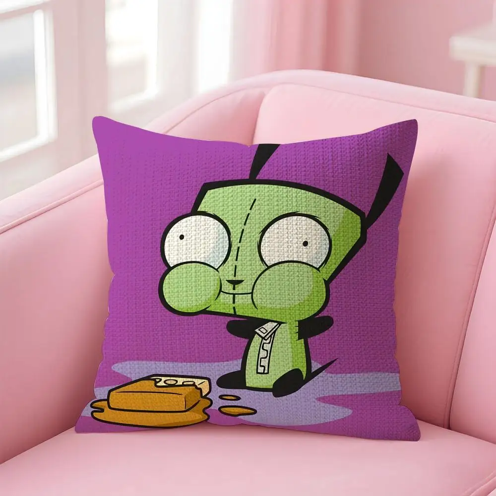 Anime Gir I-invader Zim Cushion Cover Decorative Linen Throw Pillow Case Soft For Bed Sofa Car Home Decor