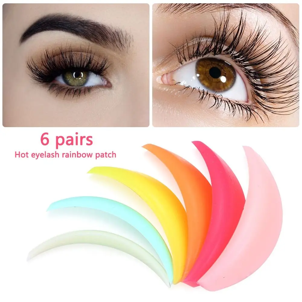 Silicone Eyelash Lifting Pad, Maquiagem Acessórios, 3D Eyelash Perm, Curling Aid, Eyelash Extension, Rainbow, Curler Tool