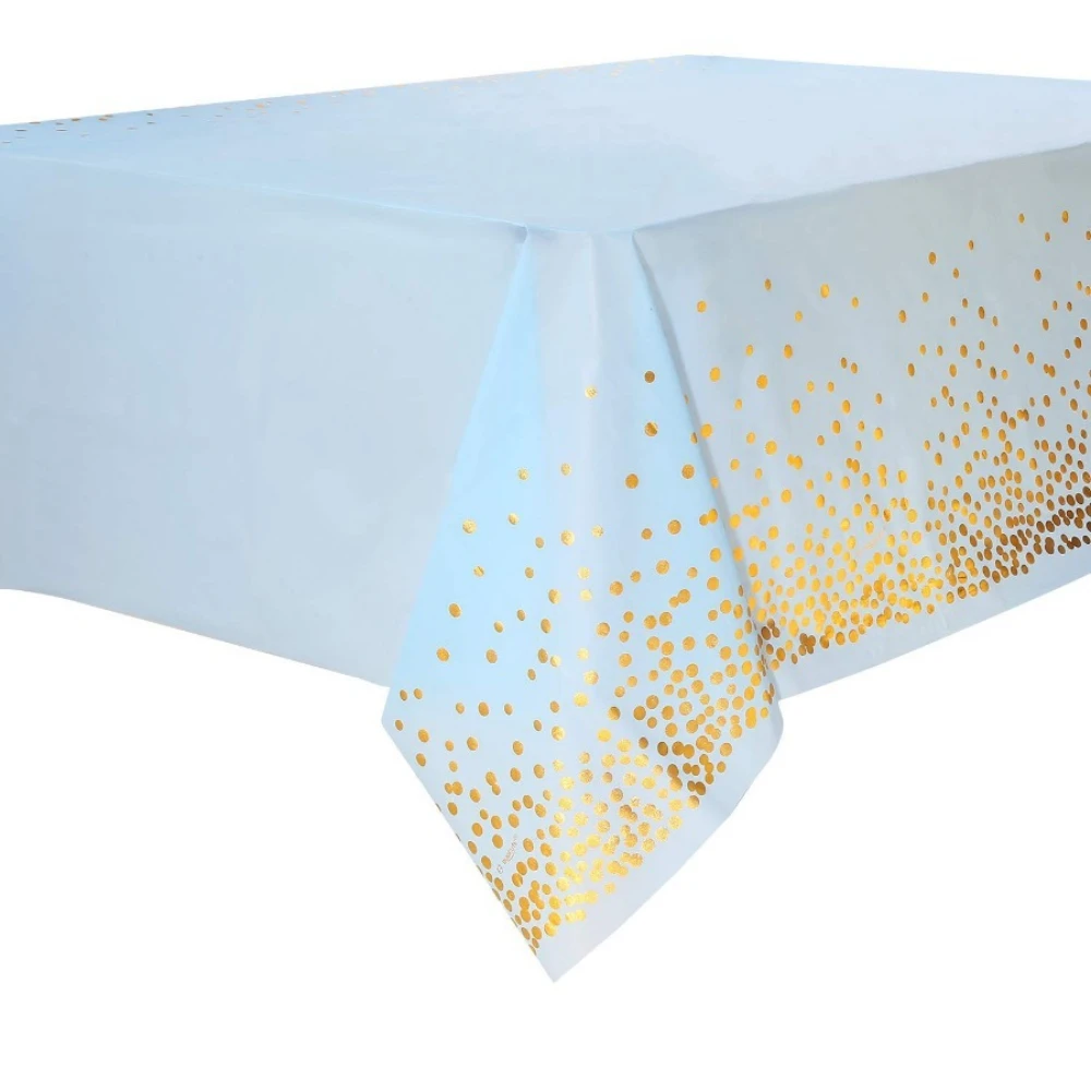 Hot stamping tablecloth, gold pink, blue, black dots, birthday parties, wedding parties, disposable PE tablecloth