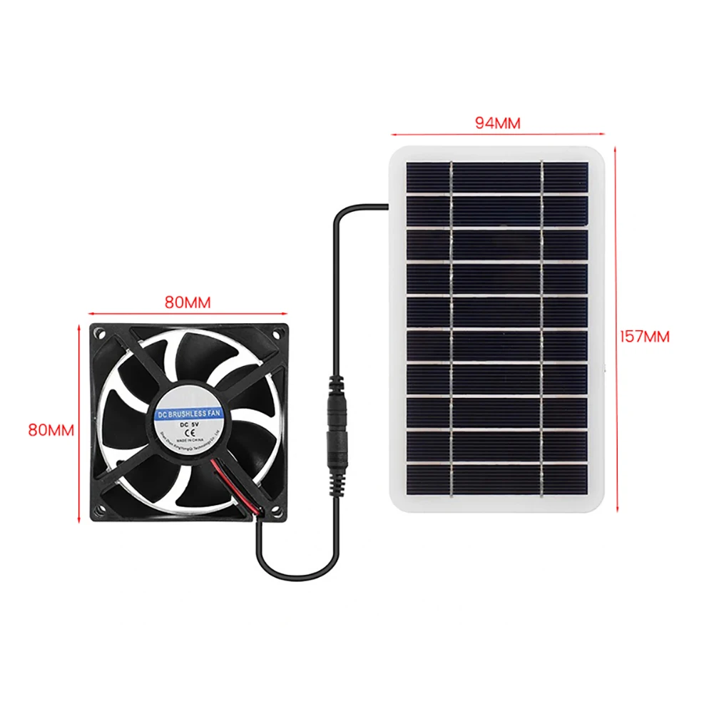 Waterproof Solar Powered Exhaust Fan 2W Solar Panel With Exhaust Fan Cooling Ventilation For Greenhouse Shed Chicken Coop