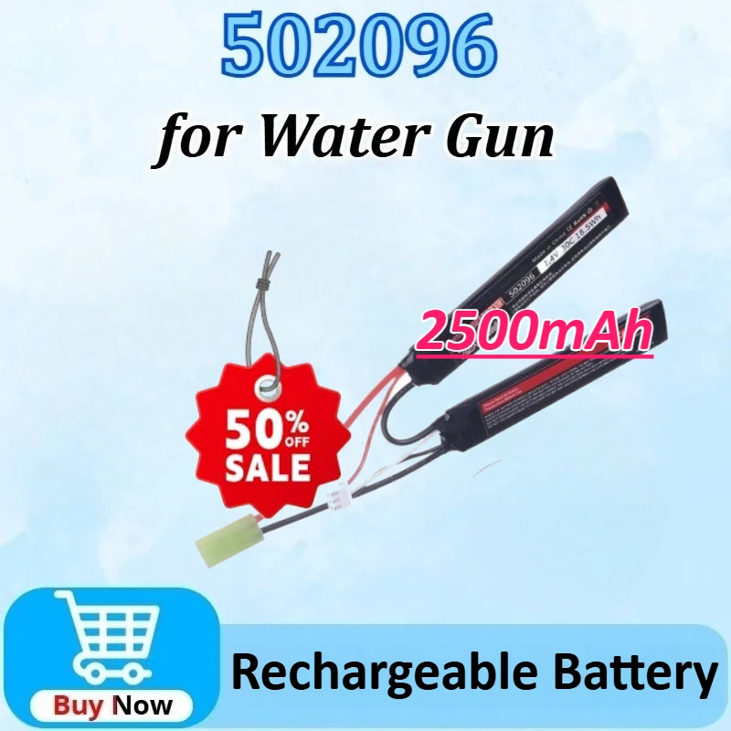

New 7.4V 2500mAh Lipo Battery Split Connection for Water Gun Battery for Mini Airsoft BB Air Pistol Electric Toys Guns Parts