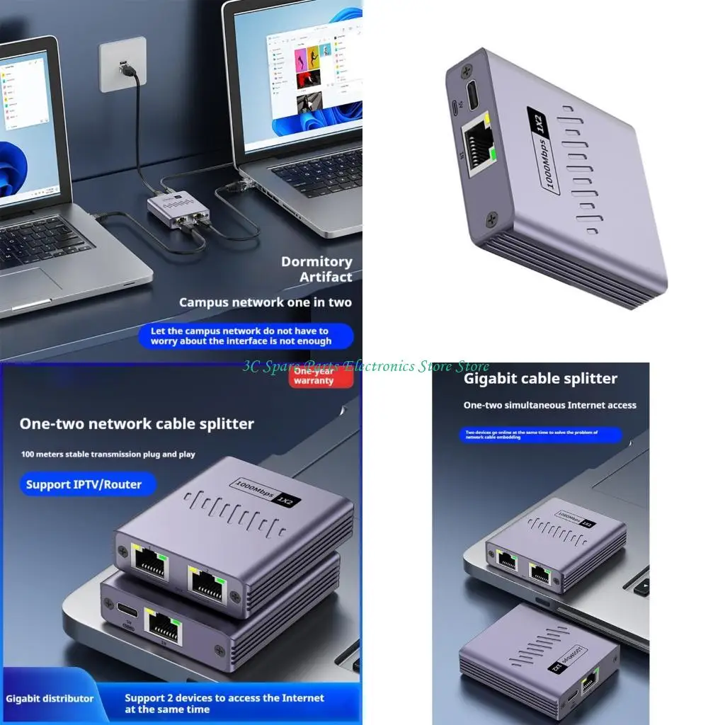 

SZ Metal Alloys RJ45 Networking Splitter Supports 1000Mbps Fast Data Transmission