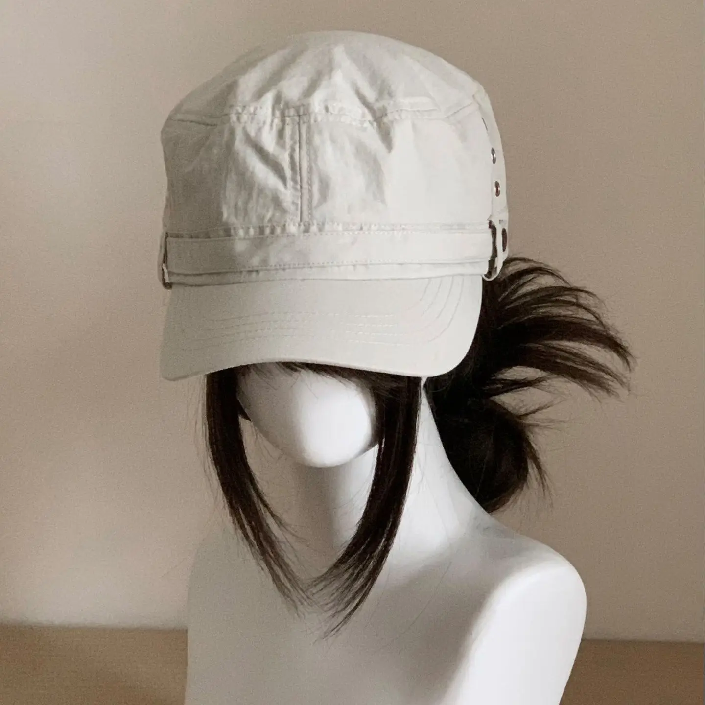 Flat Top Cap Quick Dry Breathable Flat Top Cap Large Wide Brim Adjustable Back Opening Sun Hat for Outdoor Casual Unisex