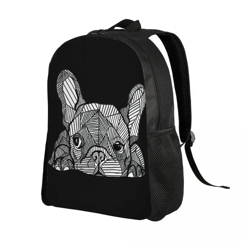 Custom French Bulldog Laptop Backpack Women Men Fashion Bookbag for School College Students Frenchie Dog Bag