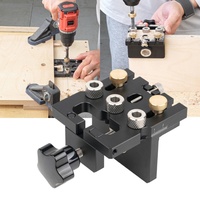 Woodworking Doweling Jig Kit 3 in 1 Pocket Hole Jig Kit Tool Positioning Clip Adjustable Drilling Guide Puncher Locator DIY Tool