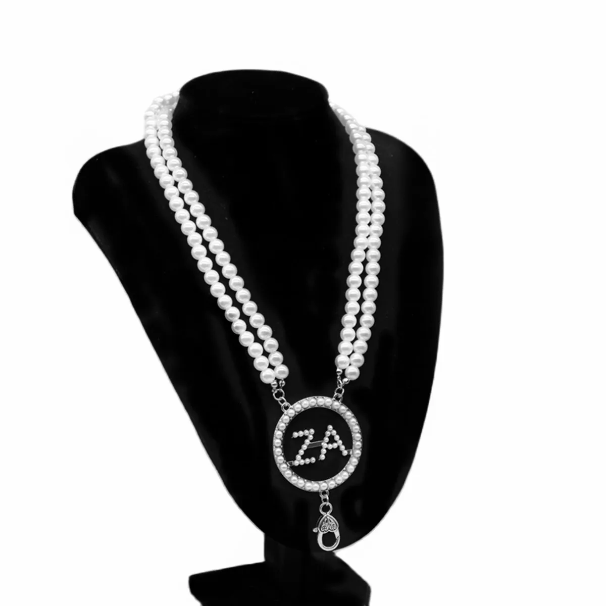 Fashion Choker Statement Pearl Chain Greek Letters Group ZA Social Members ZETA Amicae Necklace Jewelry