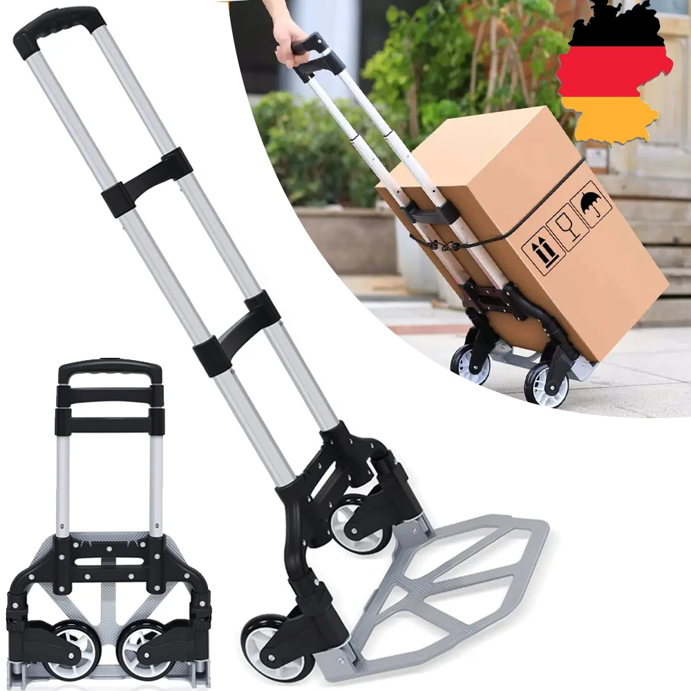 Hand truck Folding luggage trolley portable lightweight aluminum luggage home warehouse garden office trolley Load 80KG