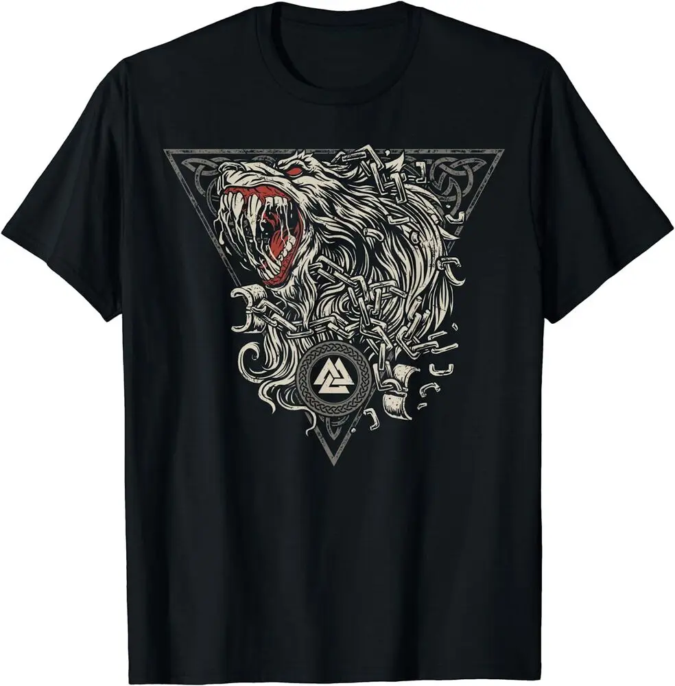 Nordic Viking Wolf Fenrir Norse Pagan Mythologys Tee T-Shirt Anime Graphic T-shirts Y2K Tops Unisex Summer