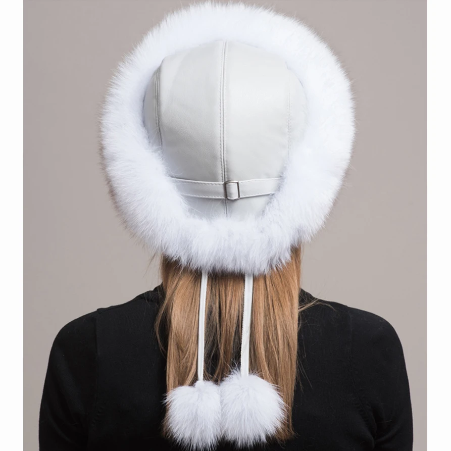 Fashion New Style Luxury Winter Russian Natural Real Fox Fur Hat 2024 Women Warm Good Quality 100% Genuine Real Fox Fur Cap