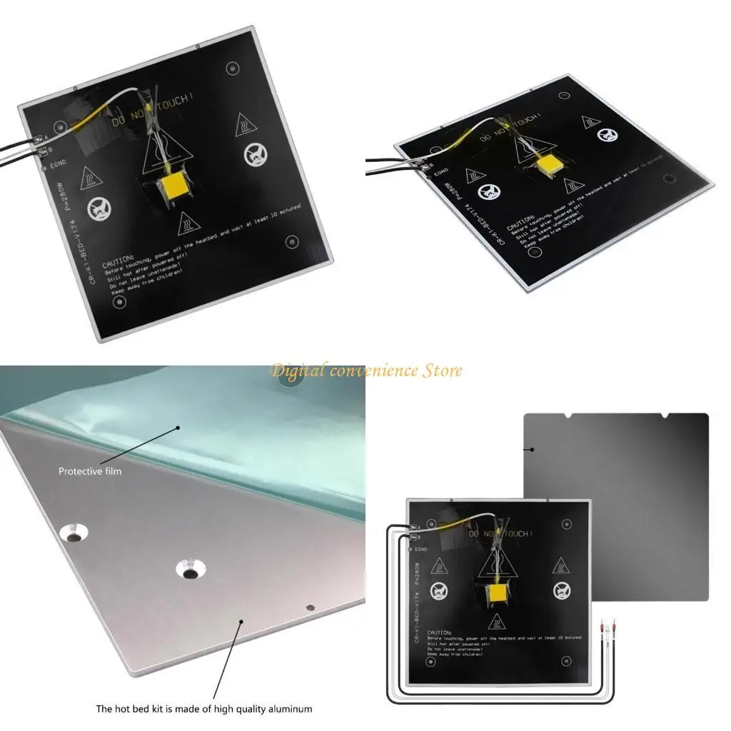 

97QA 3D Printer Heatbed Plate Aluminum PEI Surfaces Optional, Easy Installs