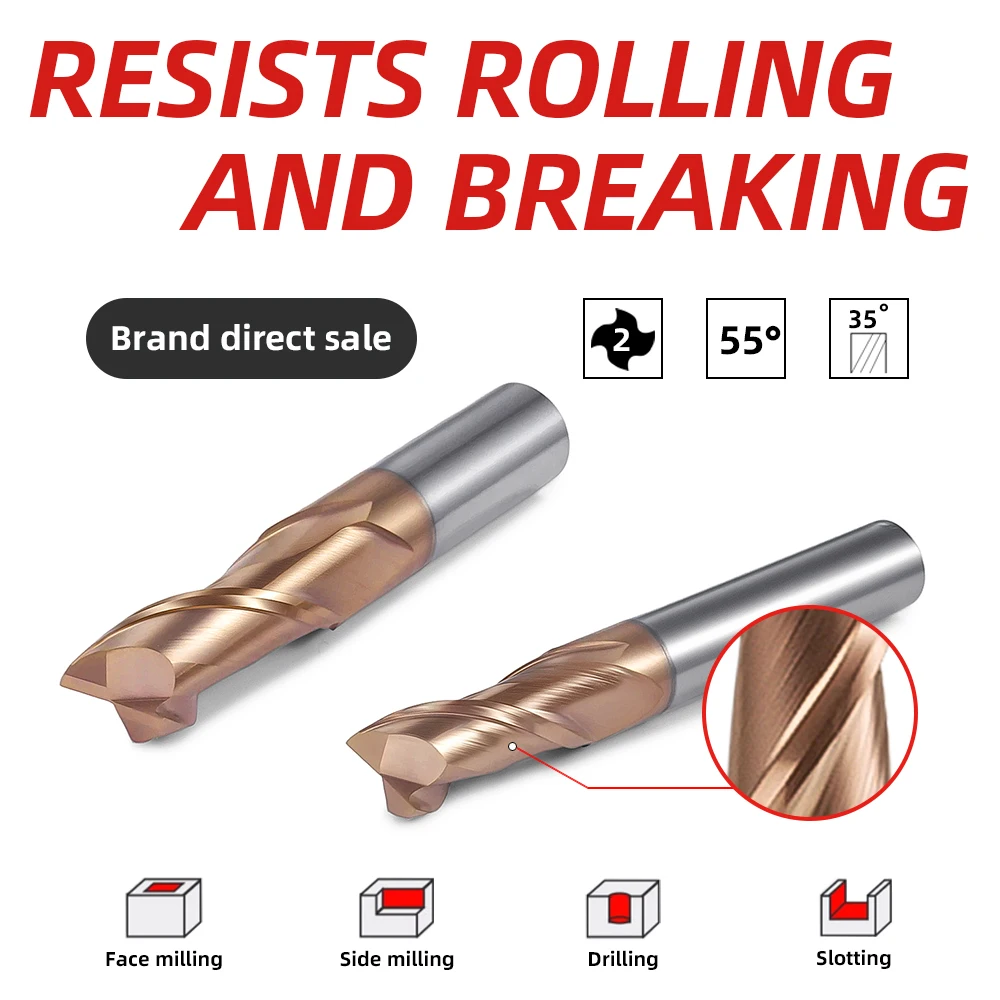 

Готовый запас! Твердосплавная концевая фреза HRC55, 2 канавки, инструмент с ЧПУ для обработки чугуна, размер d8x20xD8xL60 мм d8x25xD8xL75 мм