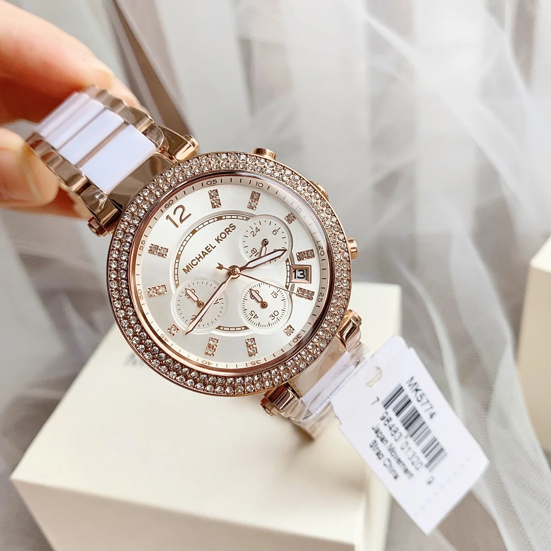Women Luxury Design Michael Kors Watch Parker MK-5774 Waterproof Diamond Quartz Watch Fashion Wristwatch Give Girlfriend Gift