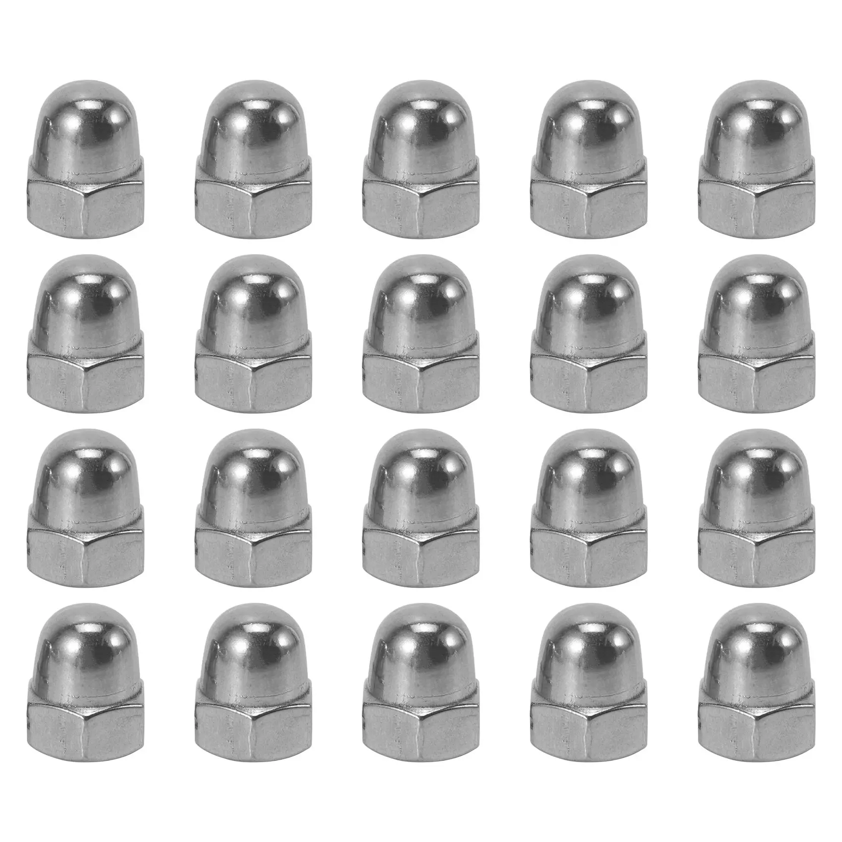 KSOL M6 Thread Dia Dome Head 304 Stainless Steel Cap Hex Nuts 20Pcs