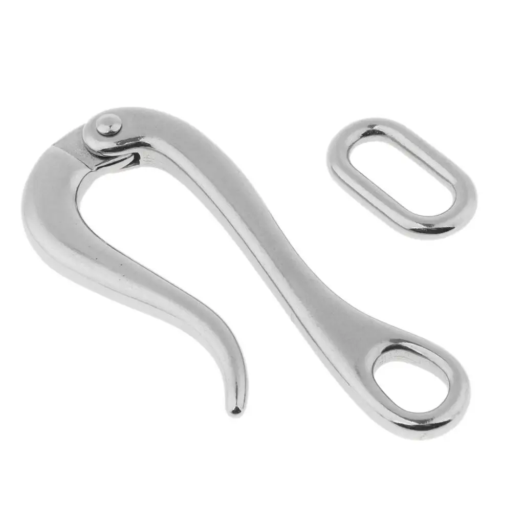 Marine Grade Stainless Steel Handrail Hooks Set - Heavy Duty Boat Accessories