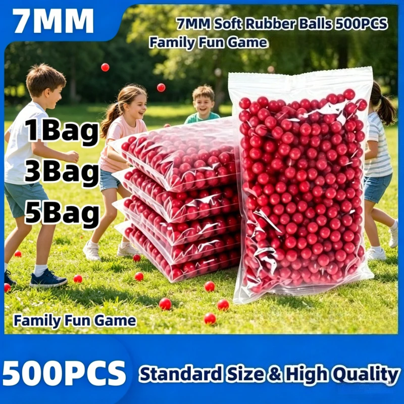 

500Pcs/Bag Red 7mm Mini Soft Balls Kids Outdoor Playing Toy Accessories 1Bag/2Bag/3Bag/5Bag/10Bag