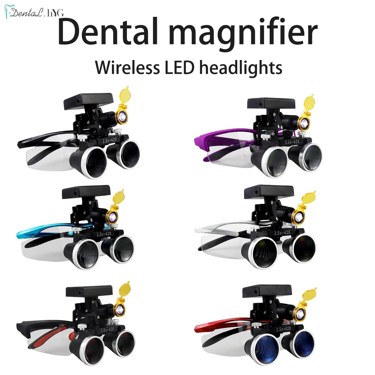 Dental Loupes Dental Magnifier Dental Lab Medical Loupes Magnification Binocular 2.5/3.5x Headlight Wireless  5W Headlamp