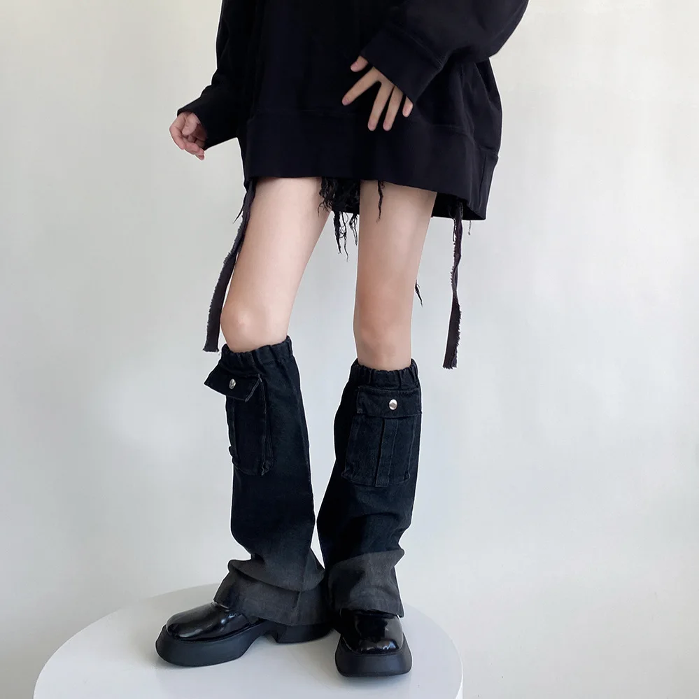 

New Fashion Denim Leg Warmers Women's Boot Cuffs y2k Punk Style Foot Cover for Female