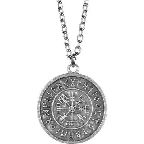 

Viking Compass Locket Necklace Men Women Antique Silver Plated 60 cm Chain