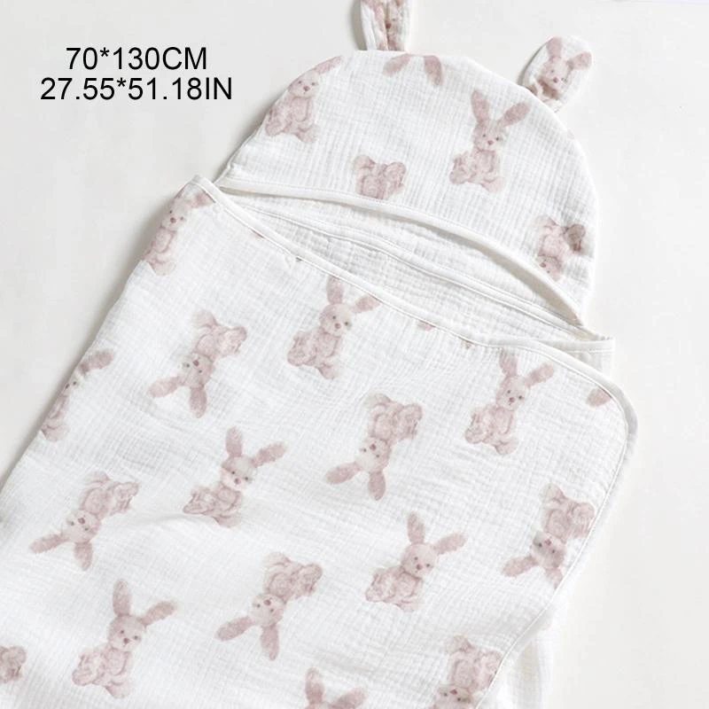 J15U الطفل منشفة استحمام بغطاء للرأس تلقي بطانية الكرتون المطبوعة لينة القطن قماط منشفة ملفوفة كيب البشكير عباءة المعطف للأطفال #6