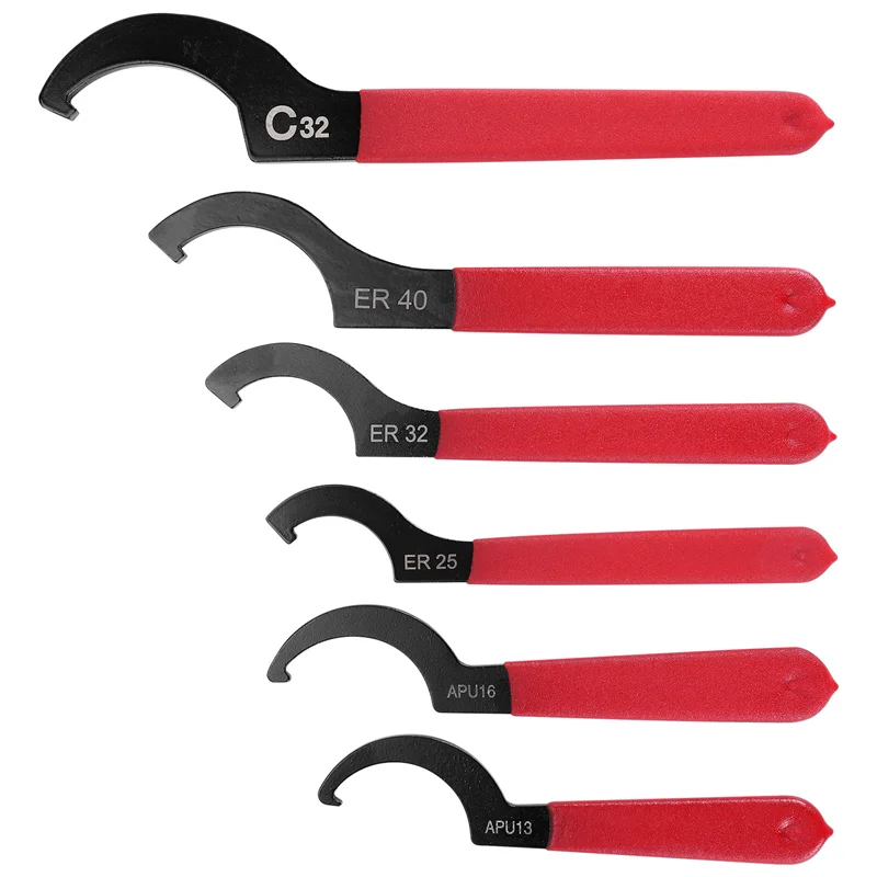 

A63X-6 Pieces Spanner Wrench Set Adjustable Coilover Wrench Spanners Hook Wrenches Tools Coilover Wrench Steel Spanner