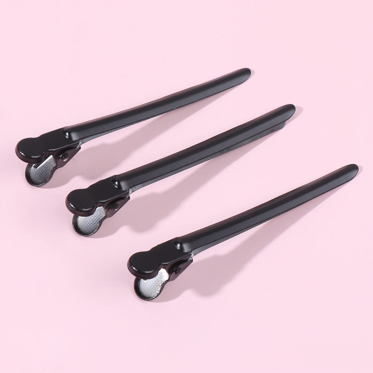 

12pcs Wave Positioning Clips Metal Bottom Strong Hair Clips For Styling Blow Drying Salon Use Black Firm Grip Hold Long Thick
