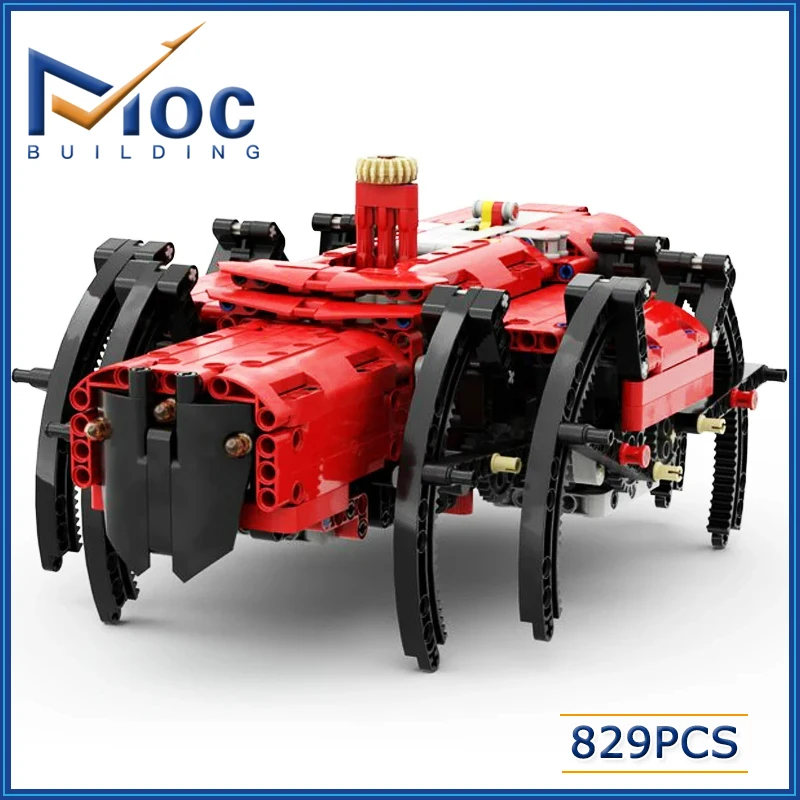 

829pcs MOC Movie Series Electronic Pet Mechanical Spider Assembly Building Blocks Halloween Tricky Prank Scary Toy Gift