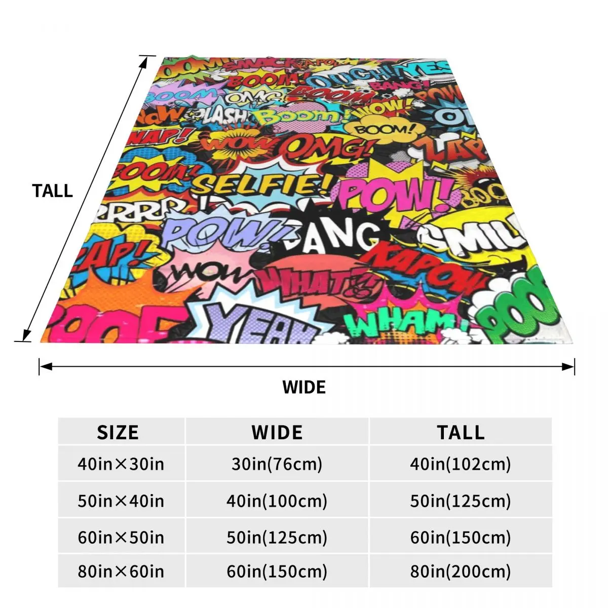 Fun Street Graffiti Comic Pop Art Blankets Soft Warm Flannel Throw Blanket Bedding for Bed Travel Home Couch
