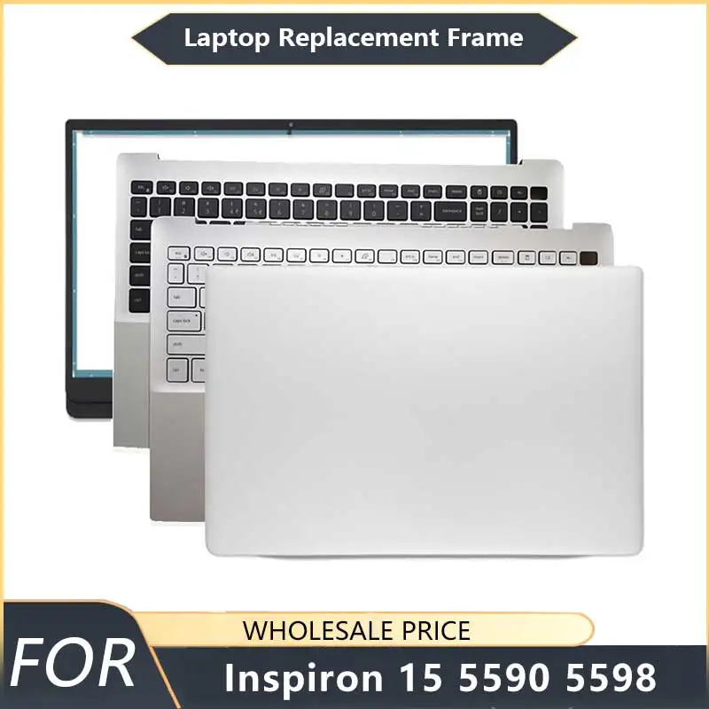 

NEW For Inspiron 15 5590 5598 Black Laptop LCD Back Cover/Front Bezel/Hinges/Palmrest/Bottom Case/keyboard