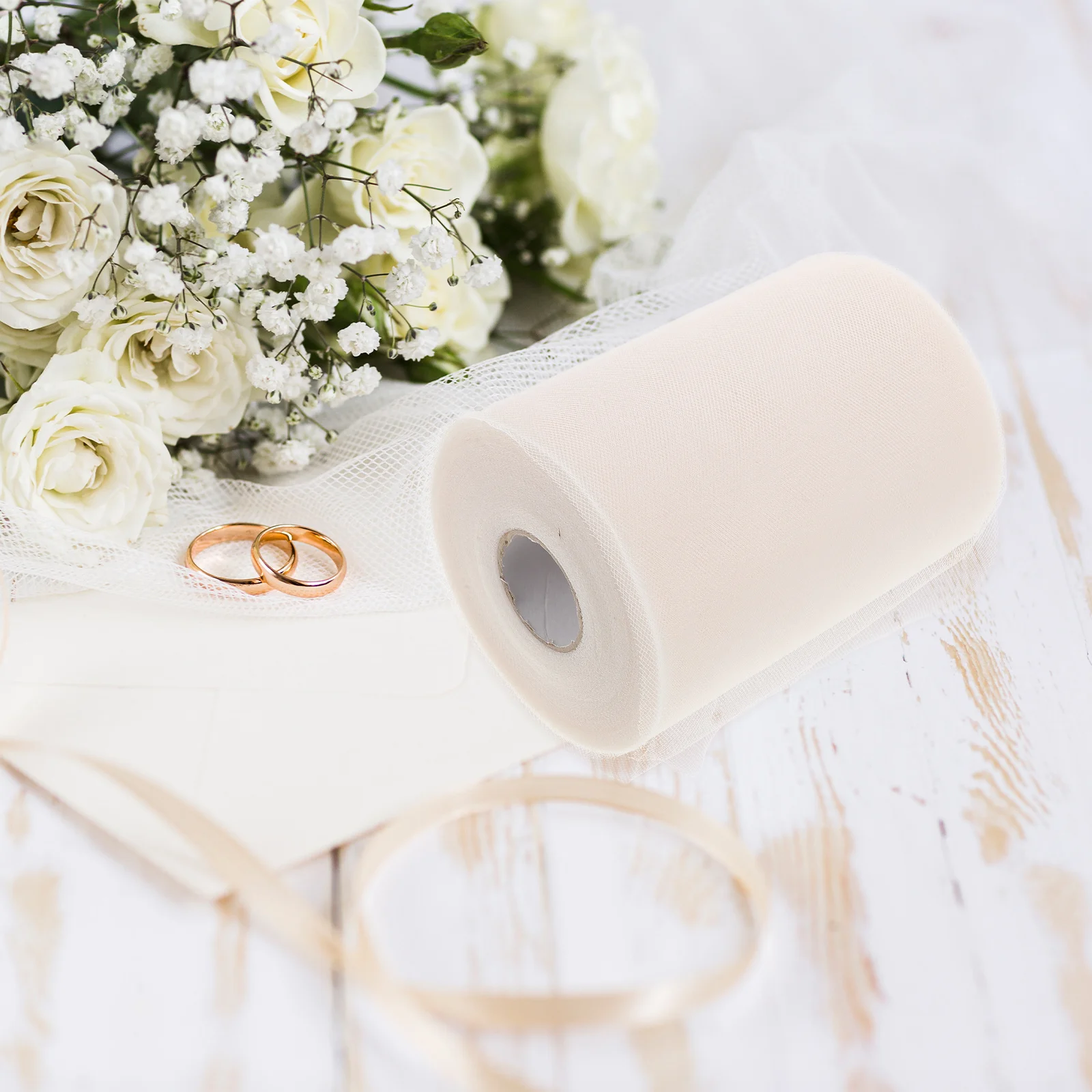 

Thickened American Tulle Roll Soft Comfortable Fabric Resists Deformation Large Roll for Wedding Party DIY Craft Floral Ribbon