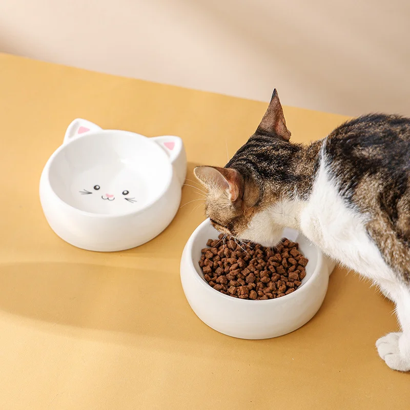 Cat Bowl High-Temperature Ceramic Dog With Large Capacity For Cervical Protection Drinking Water Eating Pet Products Easy