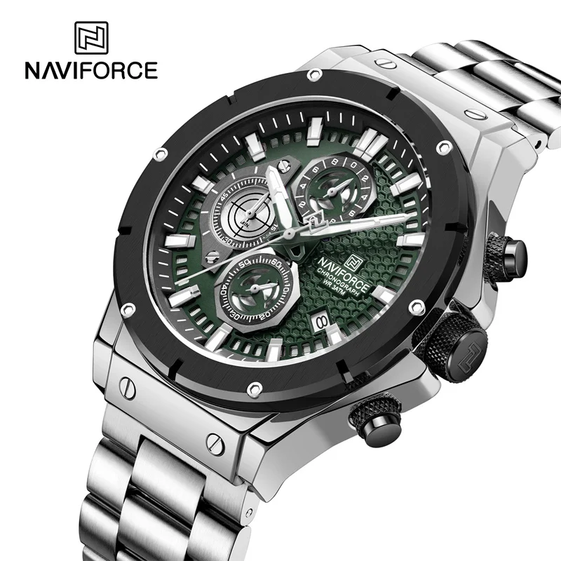 

NAVIFORCE New Luxury Men’s Quartz Watch Fashion Sports Waterproof Stainless Steel Strap Luminous Wristwatches Relogio Masculino