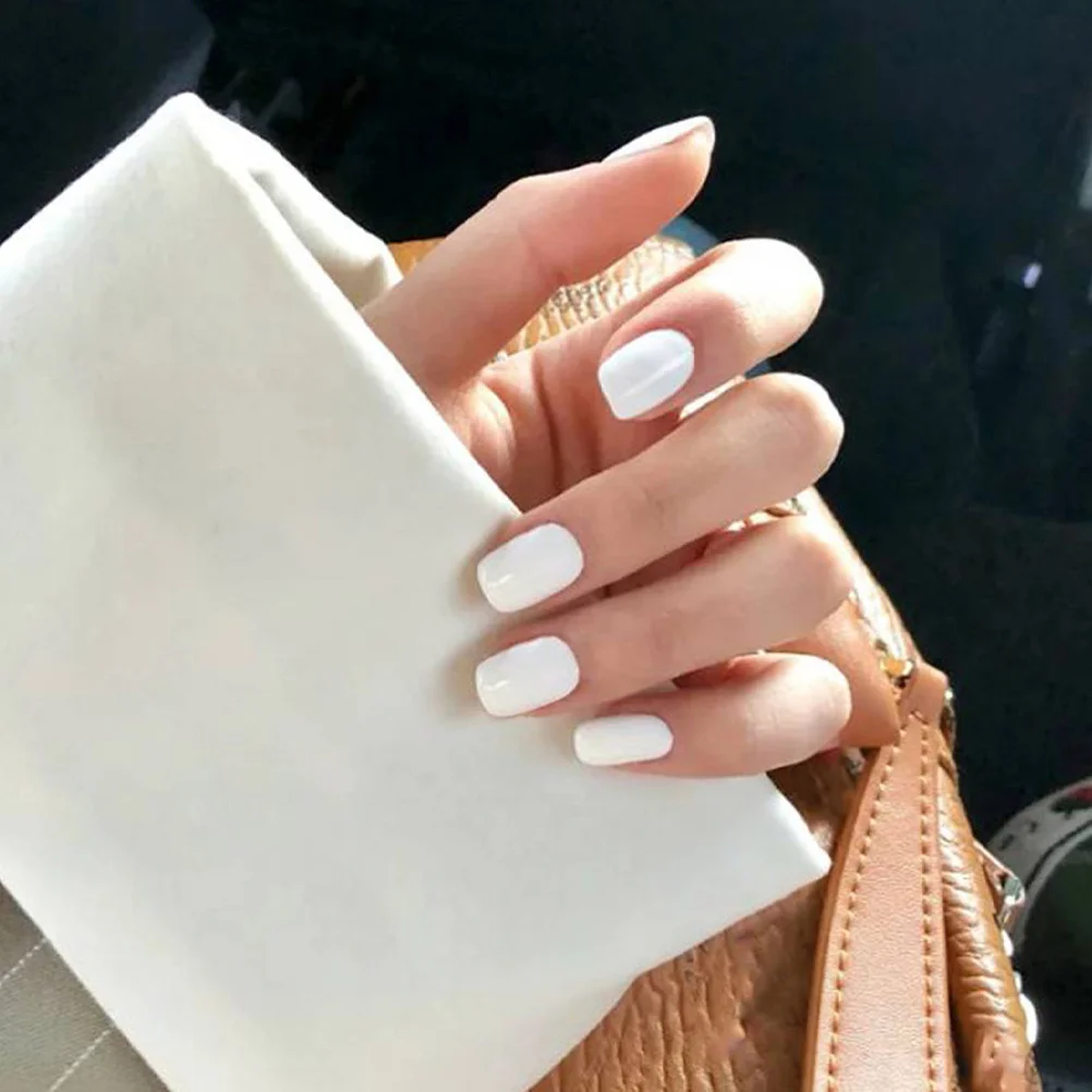 2 Boxen weiße Nagelspitzen, einfarbig, DIY-Kunstnägel, schöne tragbare Nagelkunst, dekorative weibliche Maniküre, weibliche Maniküre-Zubehör