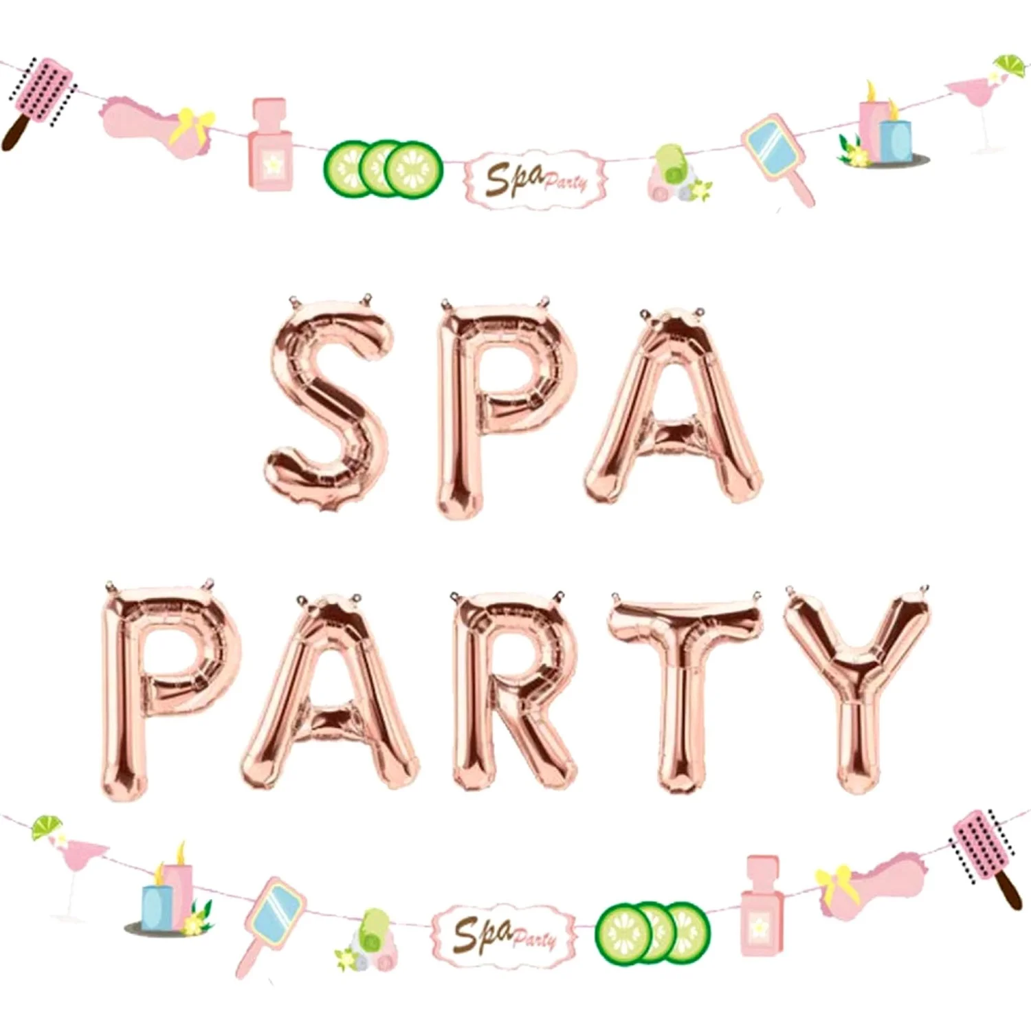 LaVenty Spa Party Luftballons Nagellack Banner Spa Party Banner Spa Thema Salon Party Dekoration Make-up Party Dekoration