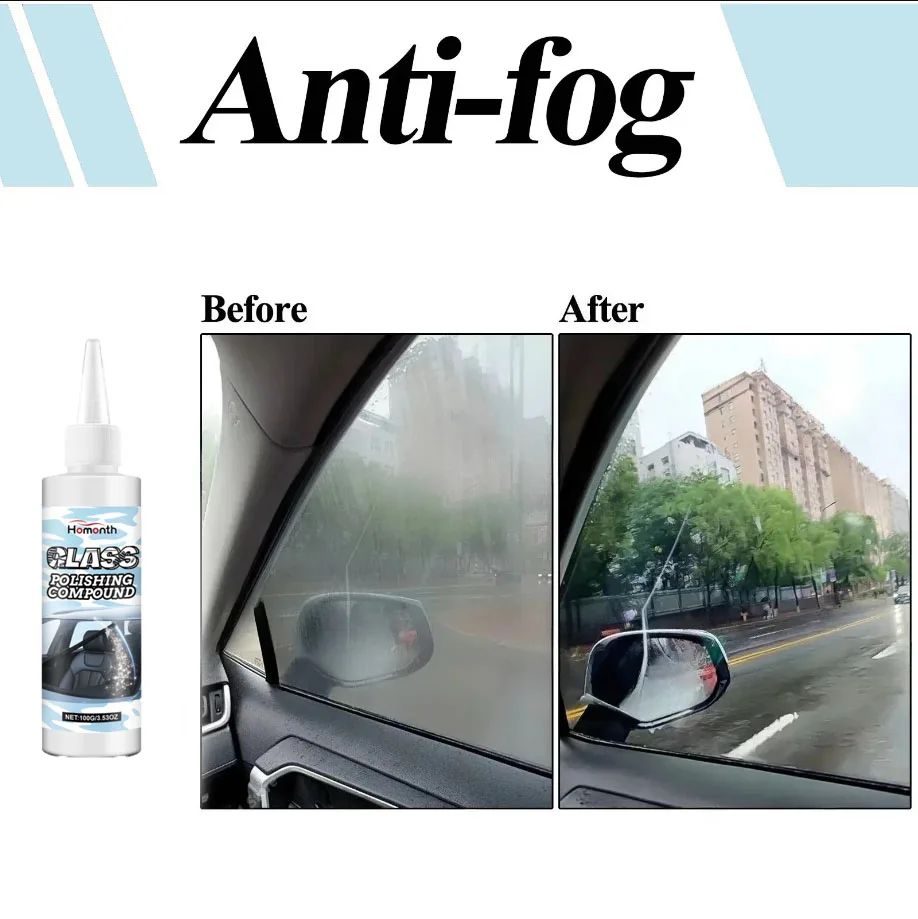 معجون تلميع زجاج السيارة من Homonth، معجون تنظيف طبقة زجاجية للسيارة، إزالة التلوث، معجون تنظيف فيلم الزيت الشفاف
