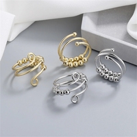 Punk Anxiety Rings For Women Men Spiral Fidget Beads Ring Nice Trend Jewelry Rotate Freely Anti Stress Stainless Steel Ring Gift